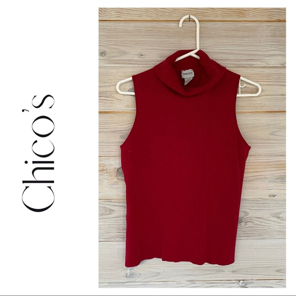 Copied - Chico's Berry Belief Sleeveless Turtleneck Sweater Size 1